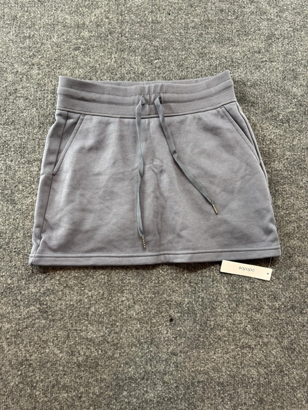 Ododos Skort Womens XS Gray French Terry Lined Shorts Mini Drawstring Pockets